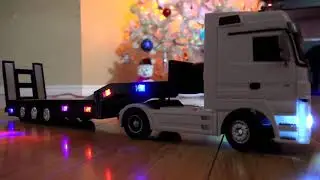 Review& Night Riding of Hugine 6 Channel RC Truck Semi Trailer Long Hauler Vehicle, Scale:1:28