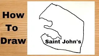 Drawing Saint John's Capital Map - Antigua and Barbuda