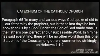 Catechism Paragraph 65-In Jesus Everything is Revealed