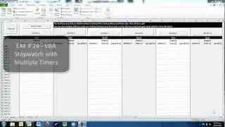 EAF #24 - Make a Stopwatch in Excel using VBA