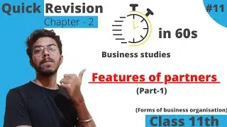 Features of partnership | Class 11th business studies | partnership features in hindi part-1 #shorts