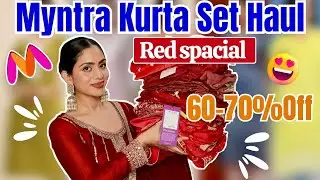 Huge Myntra Red Kurta Set Haul🥰 Trendy And Stylish Perfect Party Wear Red Kurta Sets💖#libas #myntra