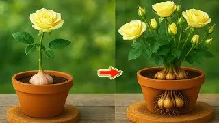 Просто чеснок! Ветки роз внезапно укореняются и цветут круглый год!Спасибо за просмотр.