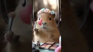 💄🐹 Capybara Gets Glam! The Cutest Makeup Routine Ever 💕✨#AI #CozyCrew #CapybaraMakeup