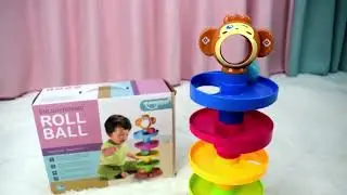Monkey Face Design 5 Layer Tower Ball Drop Toy For Babies & Kids With 3 Balls, Multi, #flysky #toys