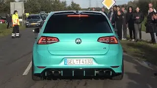 MODIFIED GERMAN CARS LEAVING A CARSHOW !FAILS! CLOSE CALLS, BURNOUTS, POWERSLIDES AND MORE...