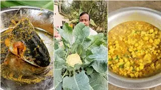 Cooking Cauliflower Masoor Dal with Fish | Unique Village Food Cooking 