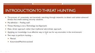 Introduction to Threat Hunting