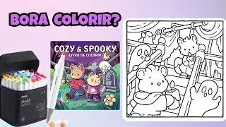 EFEITO DE ILUMINA&Ccedil;&Atilde;O E TRANSPAR&Ecirc;NCIA NO LIVRO COZY & SPOOKY COM OHUHU 48 CORES -  CASA ASSOMBRADA