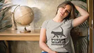 Pursue What Is Meaningful - Jordan Peterson inspired T-Shirt Cat Design