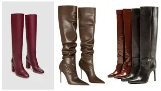 Extremely beautiful leather long boots designing ideas #leatherdesign