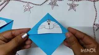 How to make a DORAEMON corner bookmark-DIY#Easypapercraft#schoolsupplies..