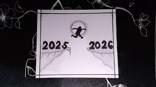 New Year 2026/How to draw 2025 to 2026#trending#video#sketch 