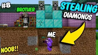 😱 Stealing Diamond Blocks From My Little Brother in Minecraft | Brother Trolling in Hindi | #8