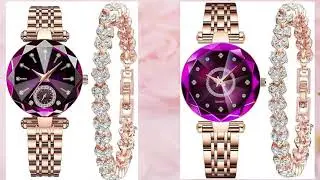 Women Watches with Bracelet Rose Gold for Lady Elegant Stainless Steel Strap