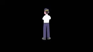 3D Cartoon Male Character Turntable | Serious Pilot Holding Blue Document Model