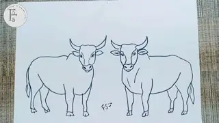 How To Draw A Beautiful Two Cows Sketch Drawing With Pencil Step By Step || Fantastic Sketch Book.