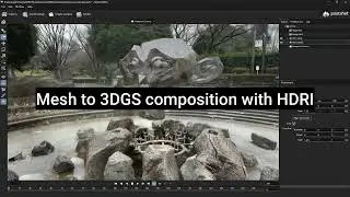 Composite mesh with 3DGS naturally with HDRI