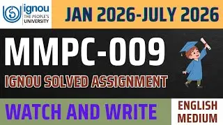 MMPC-009 SOLVED ASSIGNMENT IN ENGLISH JAN 2026 - JULY 2026 l MMPC009 Solved assignment IGNOU mba 