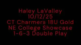 Haley LaValley 10/12/25 NE College Showcase Softball 1-6-3 Double Play