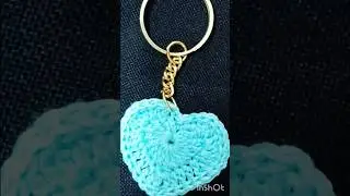 Easy crochet heart key chain✨️Neemscutiecrochet #crochet #crochetlove #crochetpatterns #diy