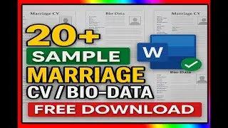 20+ Marriage CV/Bio-Data Format (Boy & Girl) | Free Word File Download | No Password ZIP