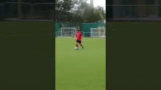 Defender shields it well for goal kick