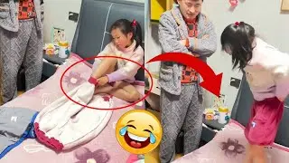 My daughter's operation surprised her father. 😂#funny #cutebaby #unexpected