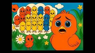 Little Chicks Lost Their Mom in the Flowers🌻 | Animated Poem for Kids + Cute Chicks Drawings