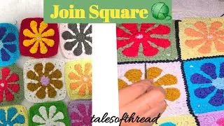 Easy Granny  square Join🧶! Perfect Crochet  Join #crochetsquare #join#diy