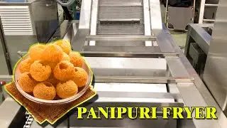 Indian snack panipuri conveyor fryer continuous automatic stirring baffle frying machine