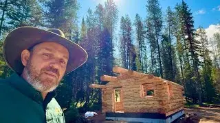 18x24 Meadowlark Log Cabin In Montana- It Was Bought At Our Auction And We Just Assembled It!