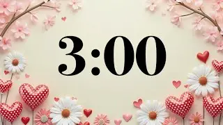 3 Minute February Focus Timer ❤️ Valentine’s Day Classroom Countdown | Hearts, Flowers, Happy Music
