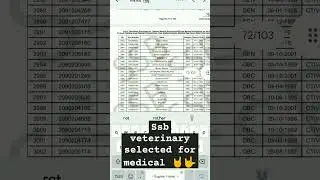 ssb medical list ##ssb selected veterinary 🤘✌