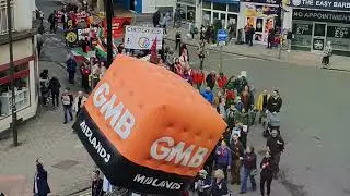 May Day March Chesterfield 2023 from our Studio window.