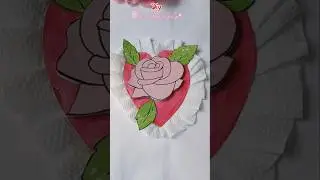 Make a Cute Greeting Card in minutes for Rose day!🌹✨️ #valentinecards #valentinesdaycards #shorts