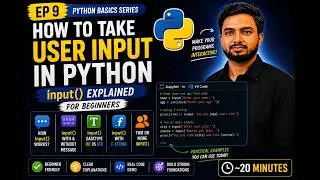 How to Take User Input in Python | Ep 9 — input() Explained for Beginners