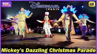 Mickey’s Dazzling Christmas Parade at Disneyland Paris w/Central Plaza Show Stop - Nighttime 2024