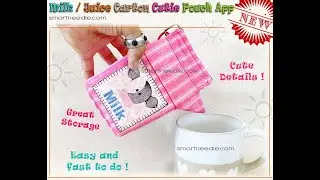 Milk Juice Carton Cutie Pouch Applique Embroidery Design