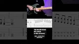 G#/Ab Major Scale Guitar With Tabs - In 8ths (Octaves) 🎓 #shorts