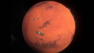 Mars 360 degree view of Mars surface, 22km high Volcano and north pole on Red planet