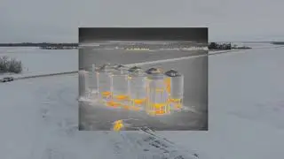 Checking bins with thermal drone camera