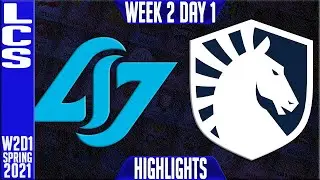 CLG vs TL Highlights | LCS Spring 2021 W2D1 | Counter Logic Gaming vs Team Liquid