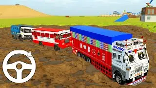 Indian Truck 3 Rescued Bus & Dumper #driving #automobile #3dgame #gaming #truckdriving #busdriving 