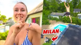 VAN HET DAK IN HET ZWEMBAD VAN MILAN SPRINGEN! HIJ WORDT BOOS! 😱 #2475