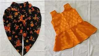 Dhoti Salwar with peplum top easy cutting and stitching| Dhoti pant cutting and stitching