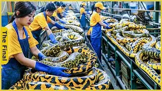 How U.S. Slaughterhouses Process 5000+ Snake Skins Every Night &ndash; Fast & Efficient #integratedfarming