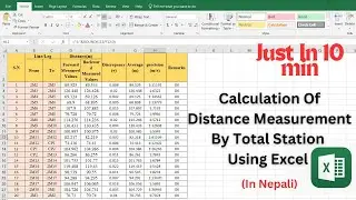 Calculation Of Distance Measurement Sheet In Excel | Surveying | Survey Camp | Report |TU|PU|PoU|KU