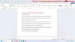 Topic 12 DQ 1 / NSG 324: Research and Evidence-Based Practice.