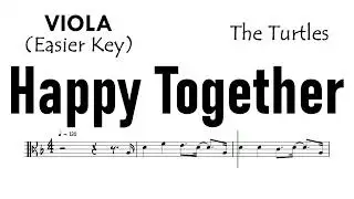 HAPPY TOGETHER Viola Easier Key The Turtles Sheet Music Backing Track Partitura
